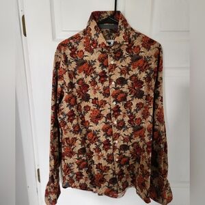 Joseph Abboud Men Floral Button-Up Shirt Size L